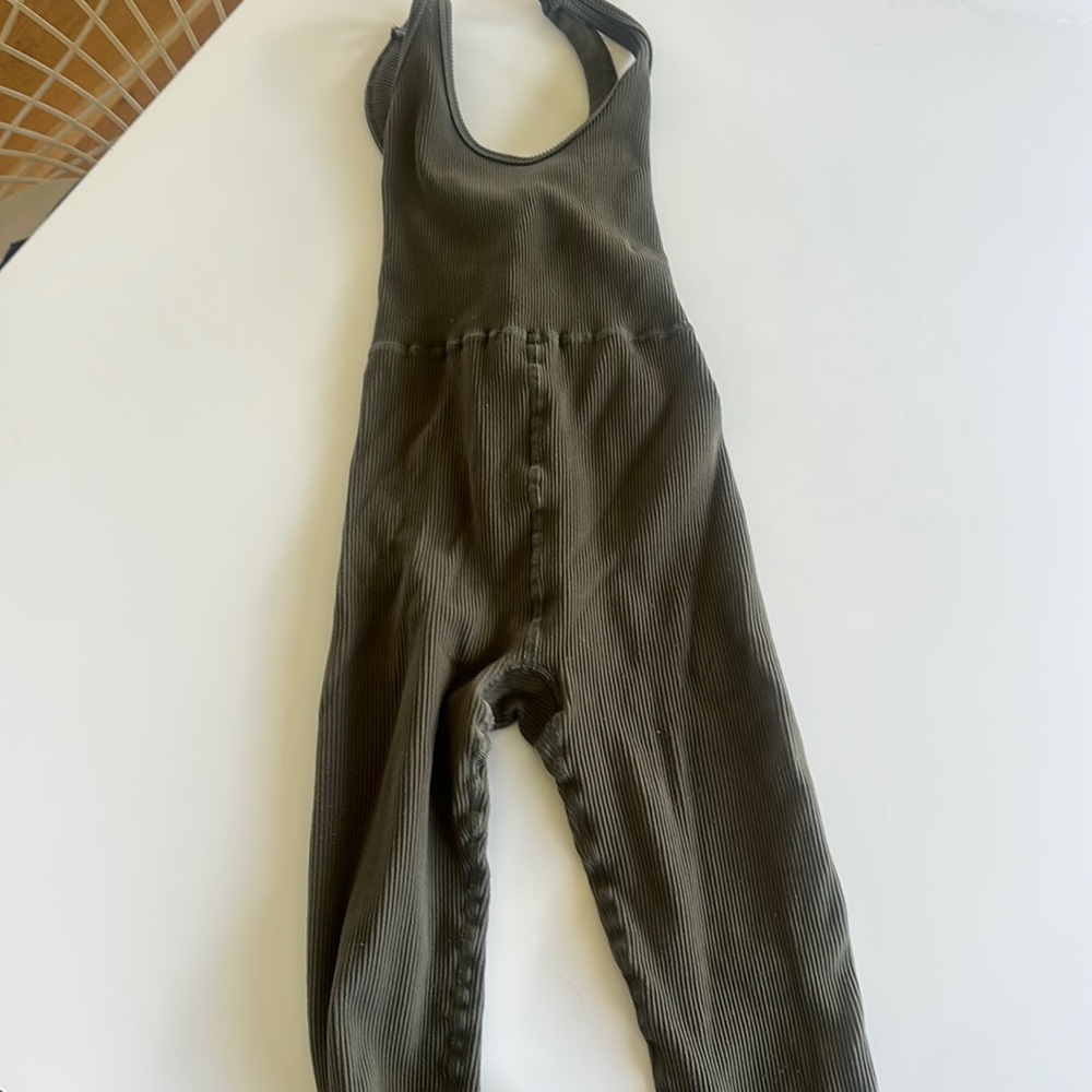 Free people movement free-throw one piece onesie/catsuit  olive green